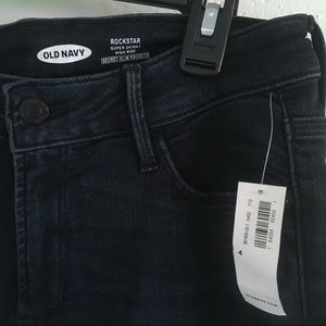 High-Waisted Rockstar Super Skinny Dark-Wash Jeans